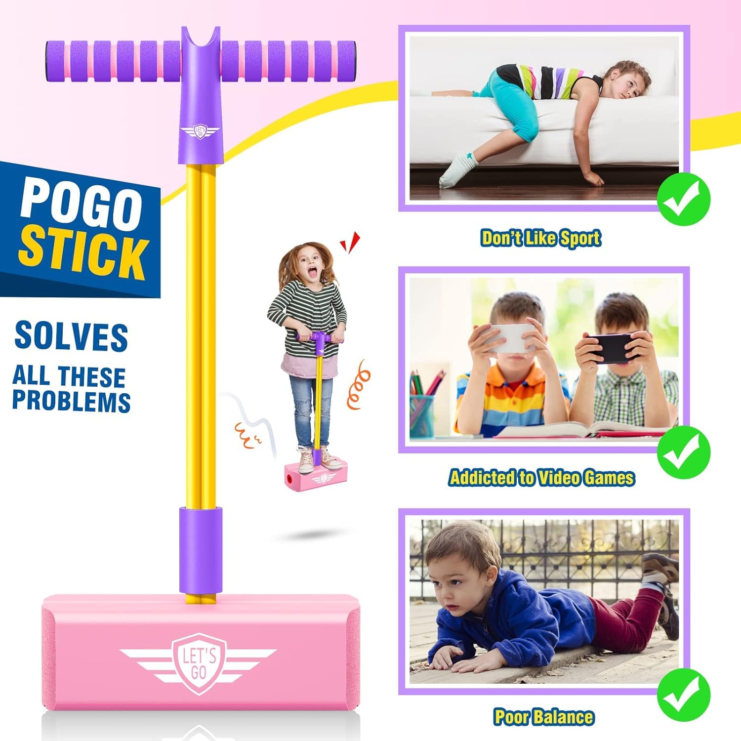 Foam Pogo Jumper for Kids (2 Set Combo)