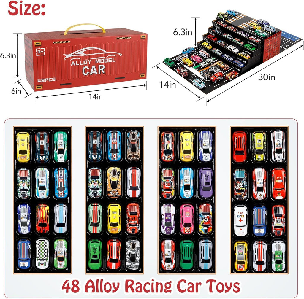 48 PCS Pull Back Mini Cars Set