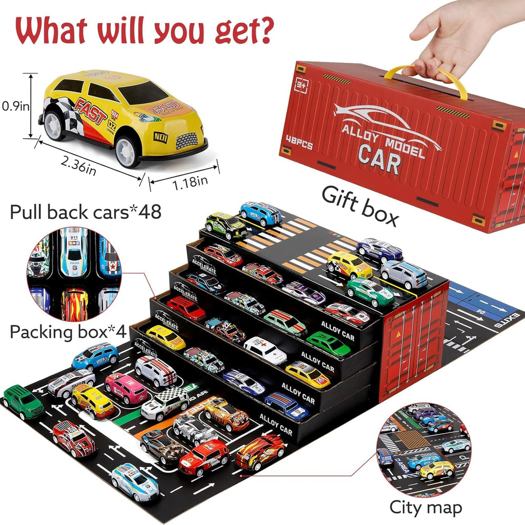 48 PCS Pull Back Mini Cars Set