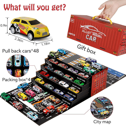 48 PCS Pull Back Mini Cars Set