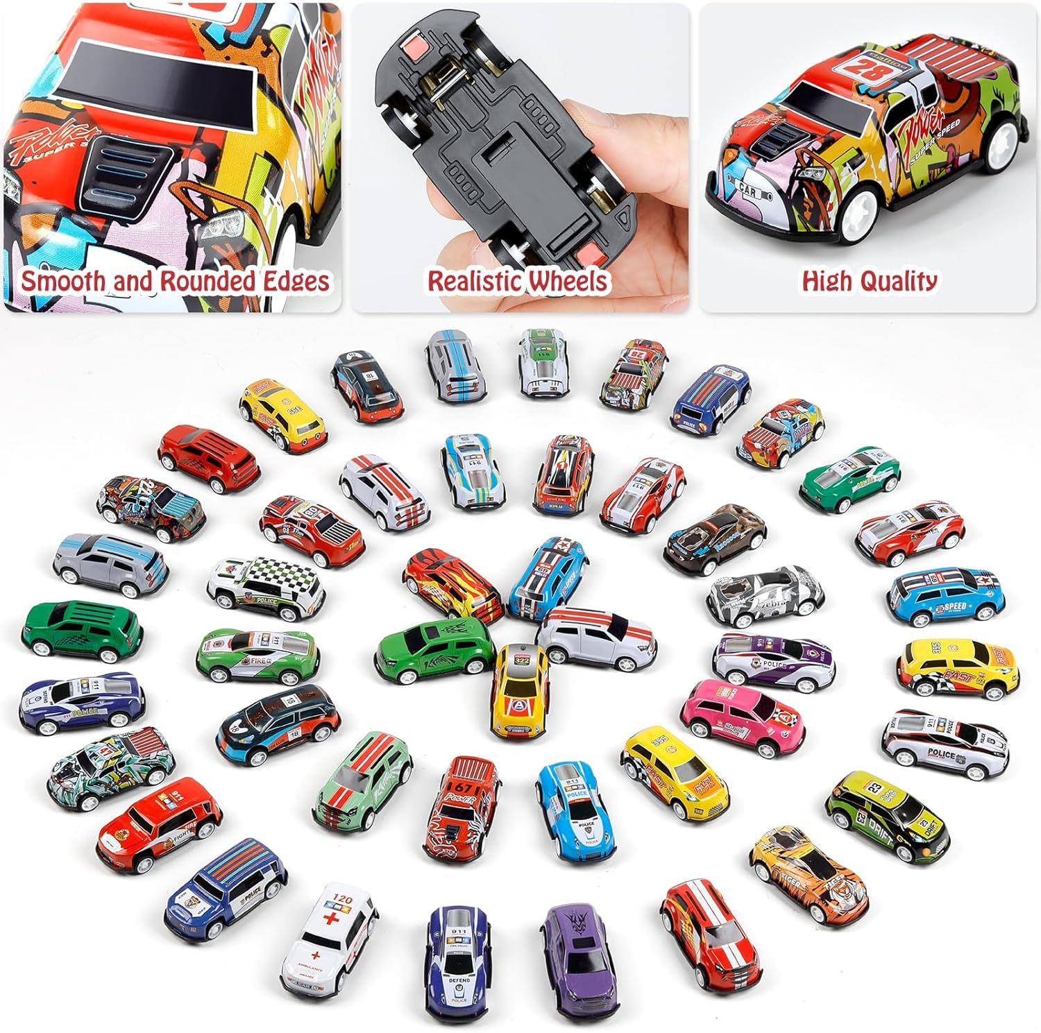 48 PCS Pull Back Mini Cars Set