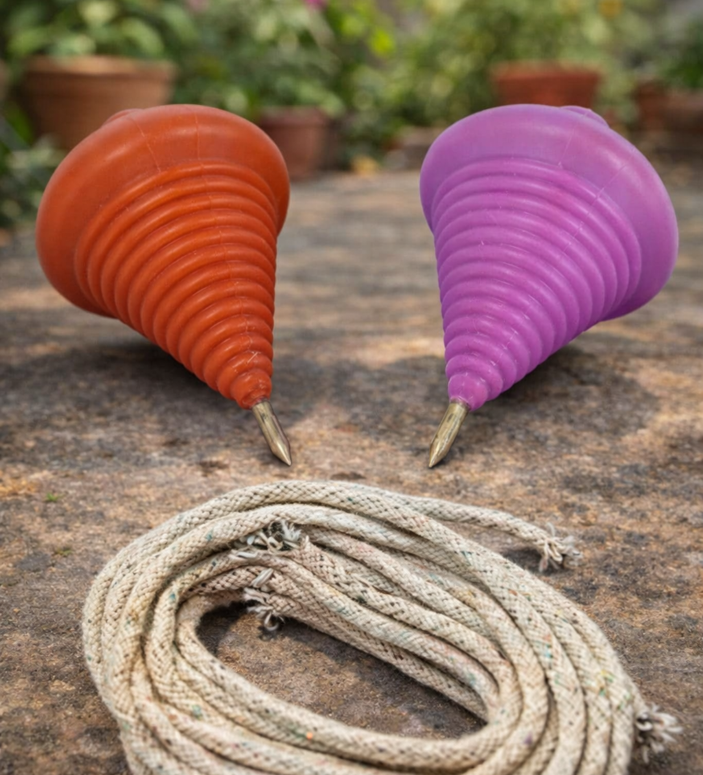 90’s Nostalgia Combo – Marbles (100 pcs) + 4 Spinning Lattu with Rope